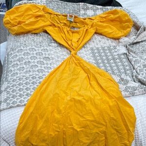 Farm Rio Yellow Off-Shoulder Dress